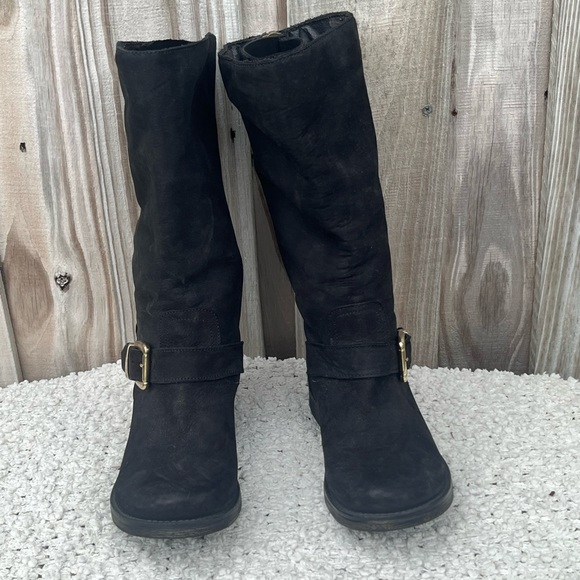 STEVE MADDEN Genuine suede, round toe moto boot w/ strap and buckle/strap - Picture 2 of 9